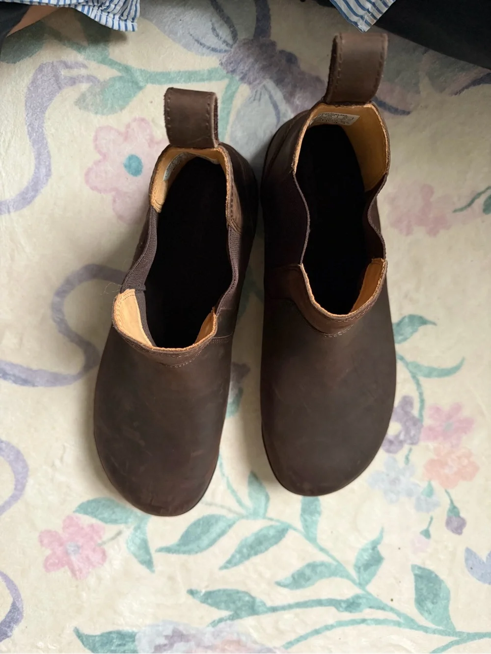 Men's Brown Leather Slip-On Chelsea Work Boots